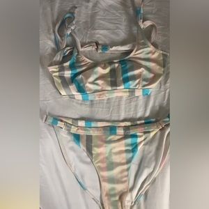 Pastel colored bathing suit!
